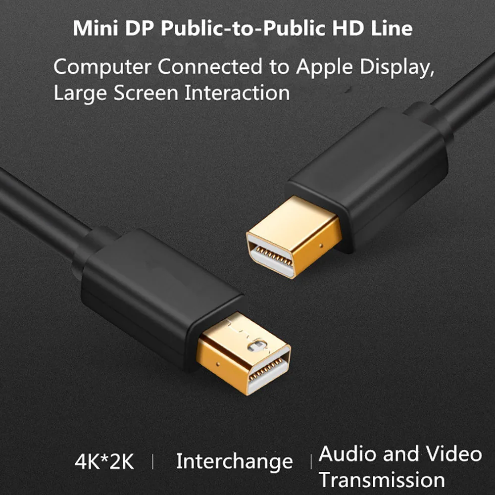 Высококачественный кабель Displayport с Mini DP на штырь-штырь 4K для Macbook/Mac Lenovo Dell |