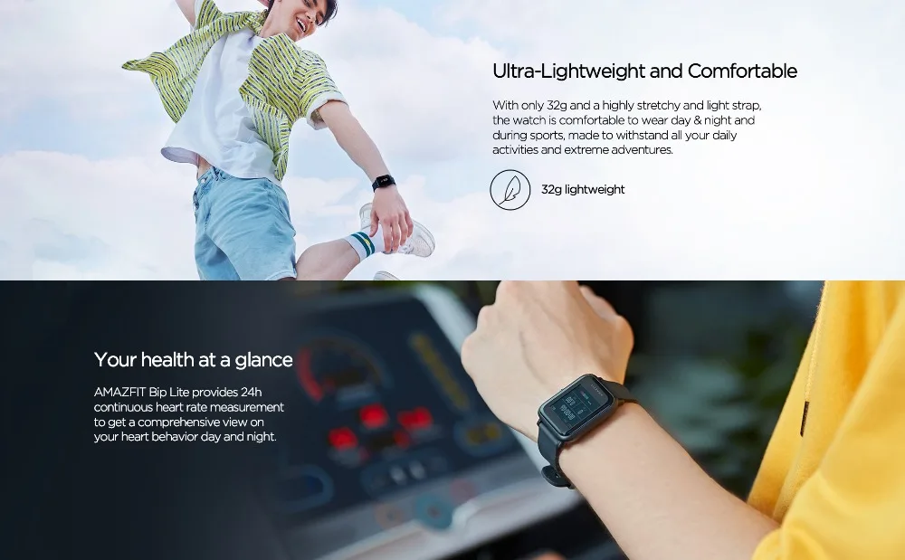 Amazfit Bip lite многоязычные Смарт-часы Пульс 45 дней Срок службы батареи 3 АТМ водонепроницаемые спортивные часы