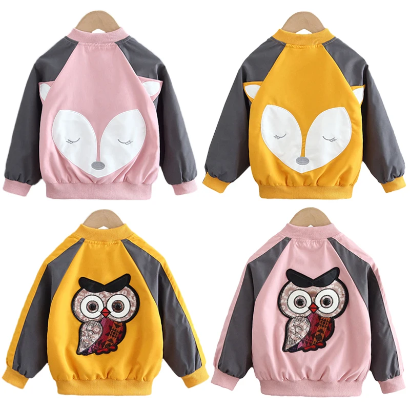 

Girls Jackets 2021 Autumn Windbreaker Jacket For Girls Cute Coat Baby Kids Boys Cartoon Outerwear Toddler Children Clothing 1-6Y