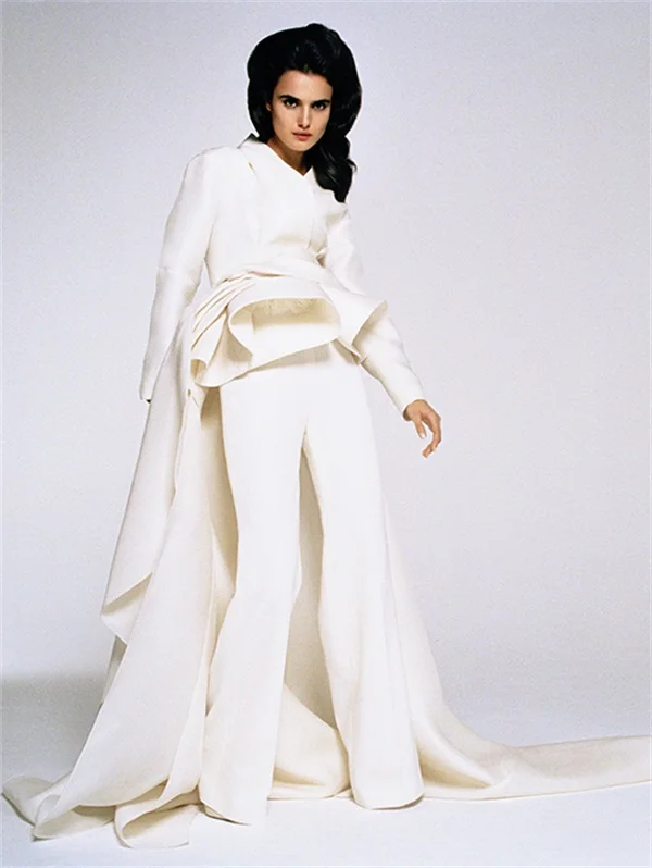 

2 шт., белое вечернее платье до пола, с длинным рукавом