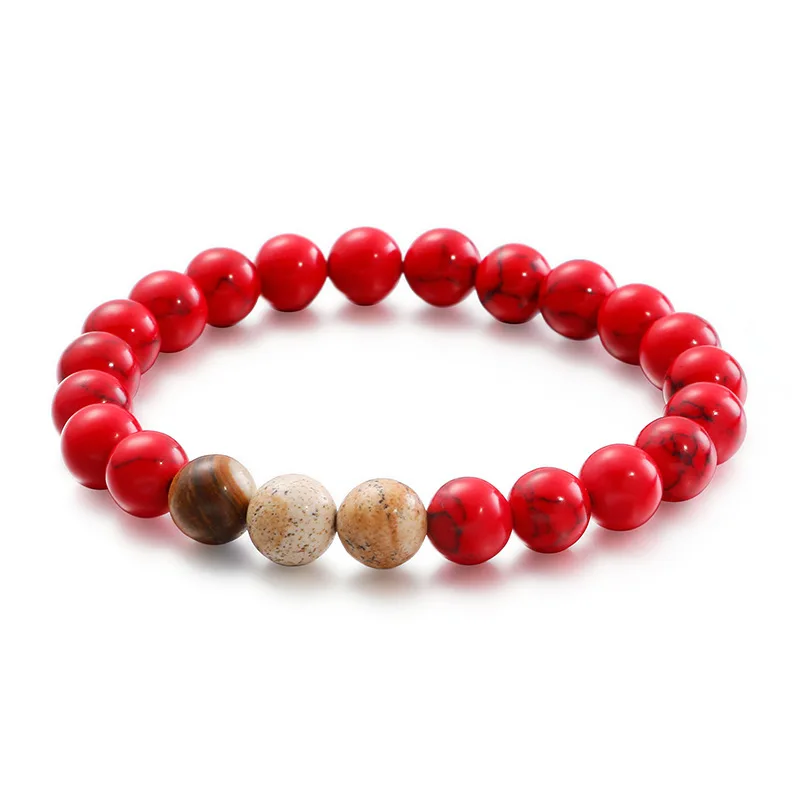 Браслеты для мужчин и женщин ювелирные украшения из натурального красного