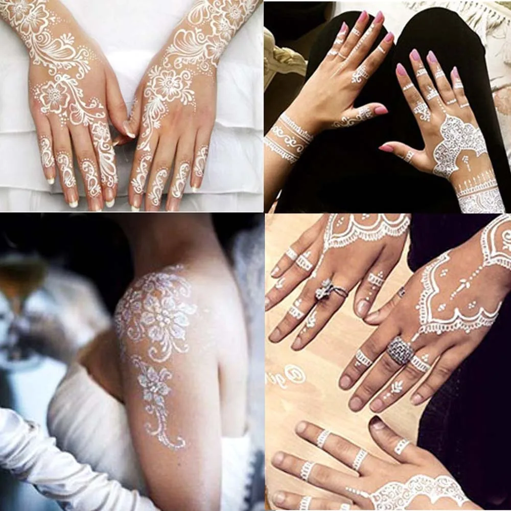 India Golecha White Plant Henna Hanna Cream Bridal Styling Stage Makeup Temporary Body Painting Tattoo Ink Safety