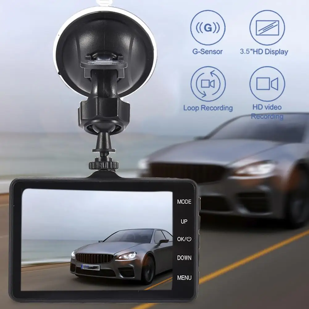 Автомобильная видеорегистратор 3 5 &quot1080P 170 градусов с двумя объективами
