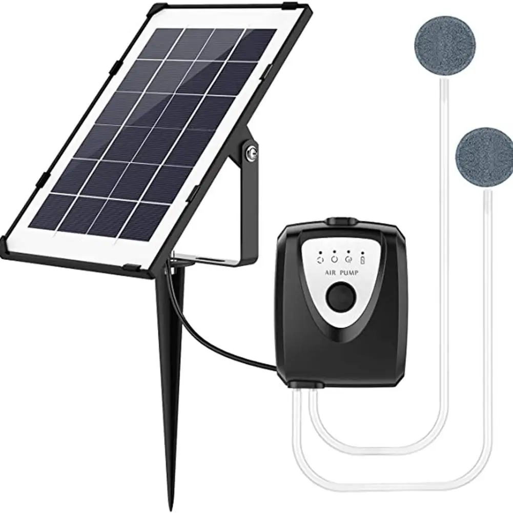 

Solar Air Pump Kit Inserting Ground Water Air Pump Oxygenator Air Compressor Pond Aerator With Hoses Aquarium Bathroom Kitchen