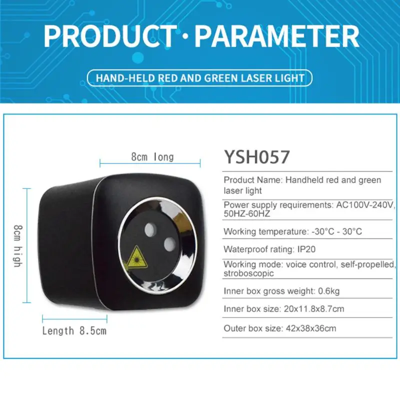 Мини светодиодный лазерный светильник 32RG поворотный USB Перезаряжаемый