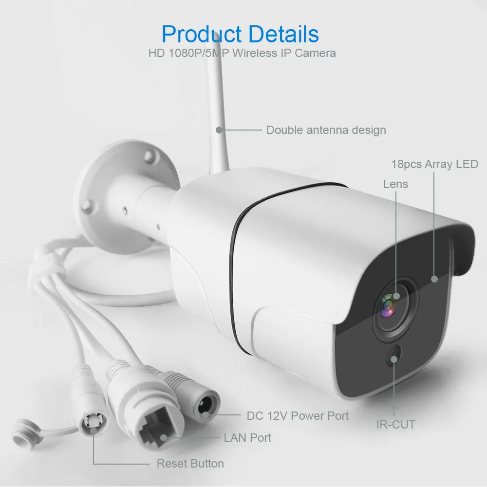1080P 5MP Wifi ip-камера ONVIF беспроводное виброяйцо камера Открытый слот для sd-карты двухстороннее аудио 1920*1080 ночного видения 20 м приложение iCsee