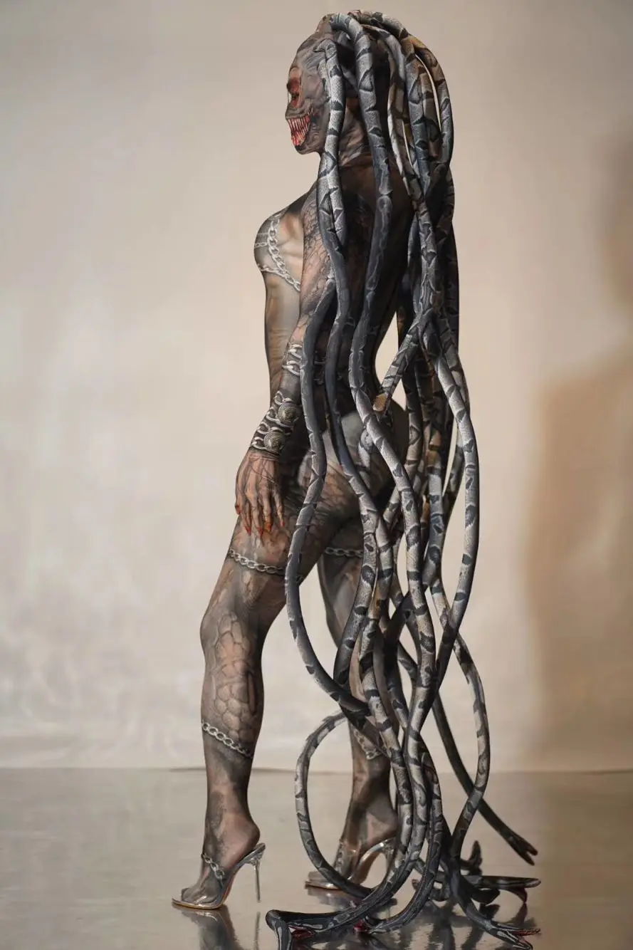 Костюм мужской Medusa с принтом инопланетянина для косплея сценического шоу