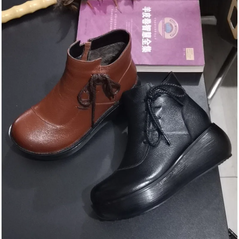 

Женские ботинки из дышащей резины, на платформе, повседневная обувь для вечеринки, большие размеры, 2021