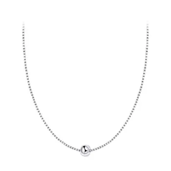 

S925 Sterling Silver Necklace Clavicle Chain Short Chic Neck Chain Clavicle Personality Simple Small Silver Bean Choker Neckband