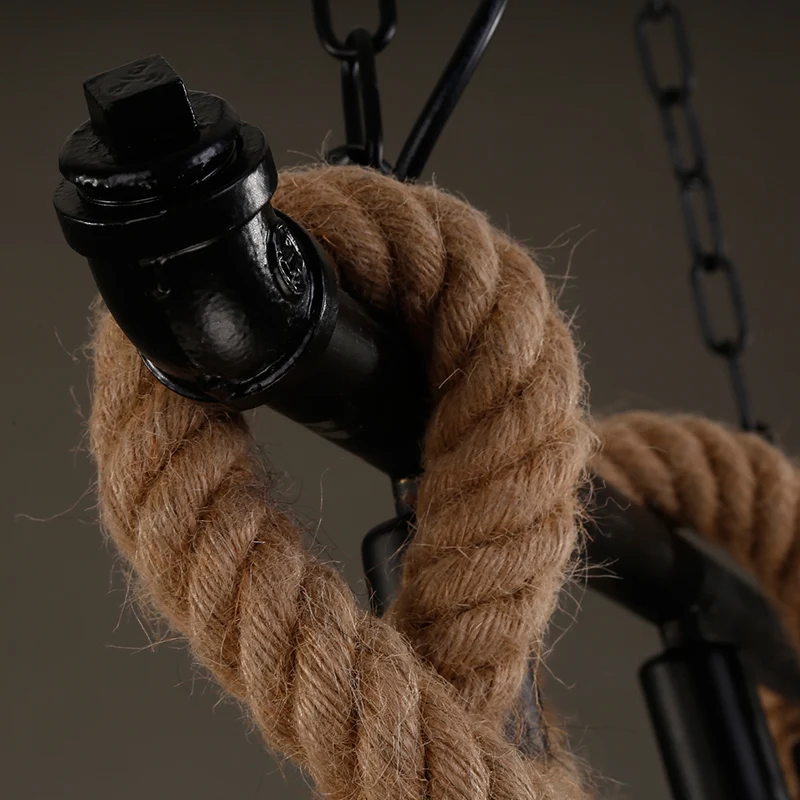 Люстра из пеньковой веревки в стиле ретро ностальгическая длинная декоративная