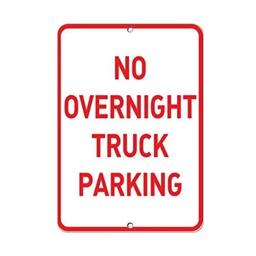 

Metal Sign Great Aluminum Tin Sign No Overnight Truck Parking Style Parking Sign