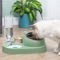 cat food bowl with water dispenser cat small dog drinking water fountain pet cat feeding supplies