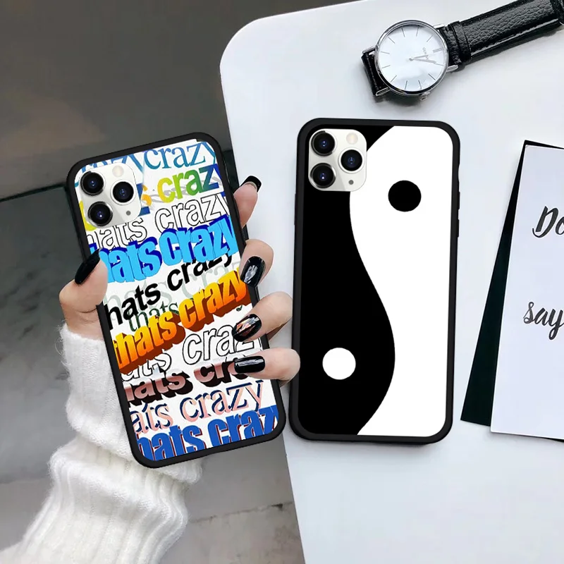 GYKZ забавные буквы Thats Crazy чехол для телефона iPhone 7 11 Pro MAX X XR XS 6s 8 Plus Yin Yang черный