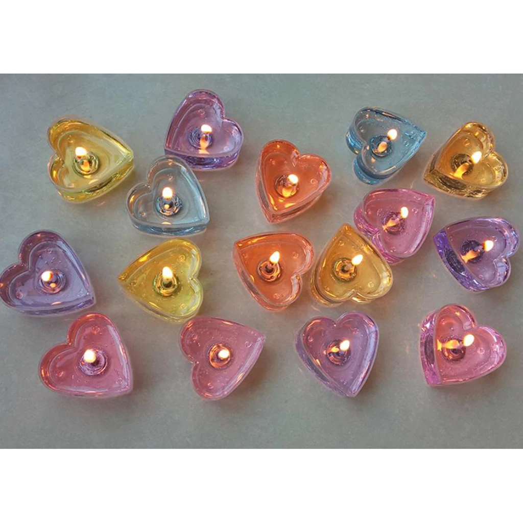 20 штук в форме сердца прозрачный подсвечник Свадебная вечеринка Рождественское