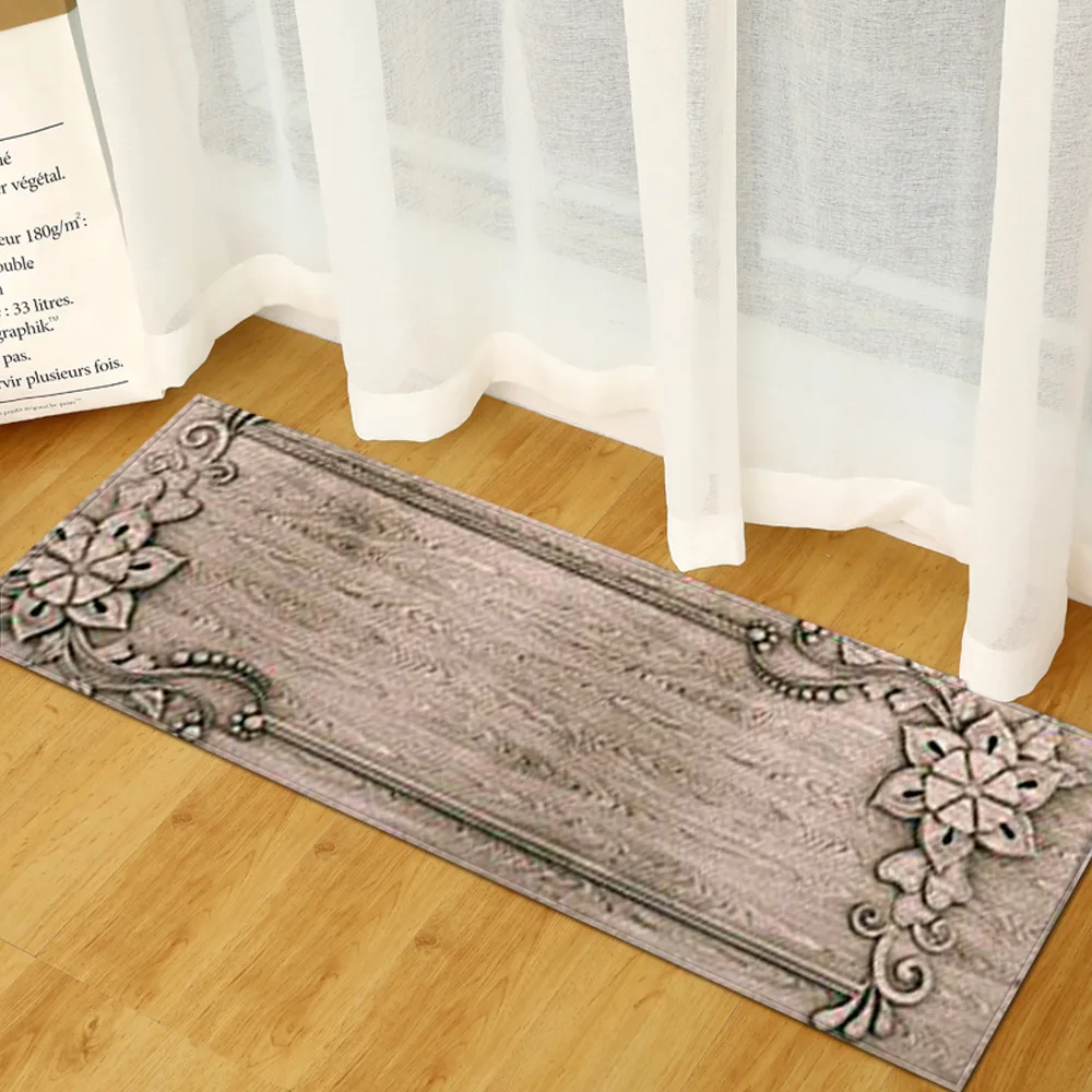 

Деревянные кухонные коврики WUJIE, цветочный дверной коврик, Противоскользящие коврики для гостиной, Нескользящие Коврики для приветствия, к...