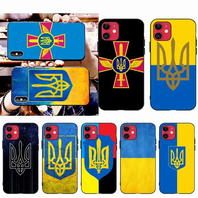 

PENGHUWAN Ukraine Flag Cover Black Soft Shell Phone Case for iPhone 11 pro XS MAX 8 7 6 6S Plus X 5S SE XR case