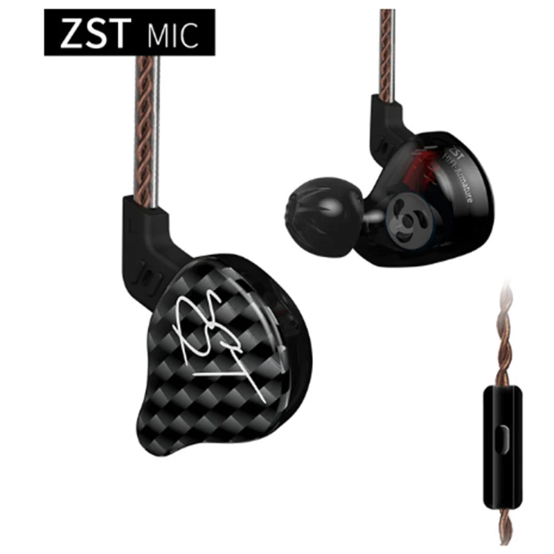 Прямая поставка оригинальные ZST цветные наушники вкладыши BA + DD гибридные HIFI бас