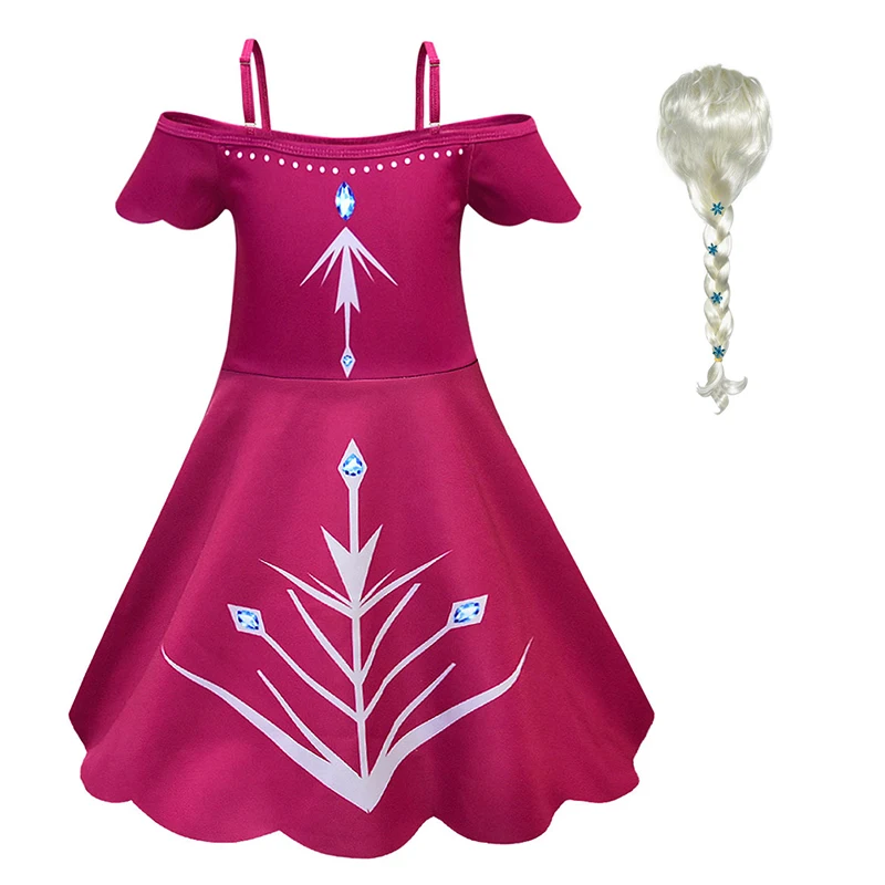 Детское платье на бретельках с принтом розово-красное | Детская одежда и обувь