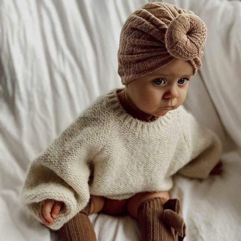 

New Solid Waffle Crochet Knit Baby Hat 3M-5T Turban Infant Toddler Newborn Baby Cap Bonnet Beanies Headwraps for Baby Girls Boy