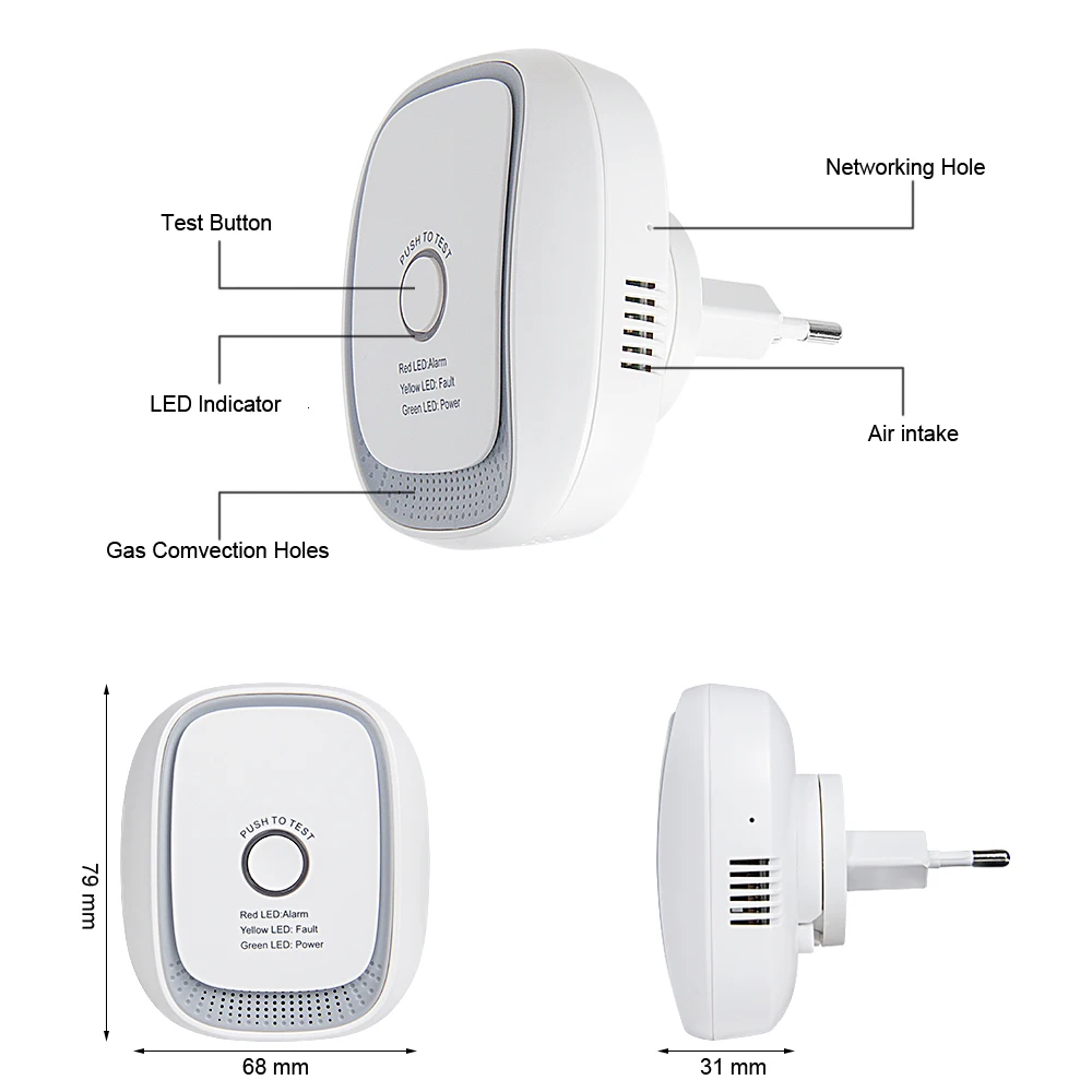 Heiman Zigbee Sensor Natural Gas Sensor and Carbon Monoxide Detector CO Alarm Sensor Compatible with SmartThing Gateway enlarge