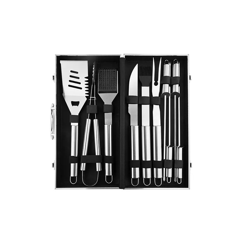 

Aluminum Box 26pcs Stainless Steel BBQ Tools Set Barbecue Grilling Utensil Accessories Camping Outdoor Cooking Tools Kit