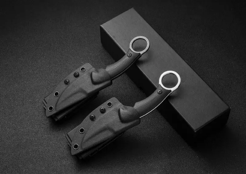 Охотничий нож из искусственной кожи Trskt Ручка G10 с K Kydex D2 сатиновое/каменное