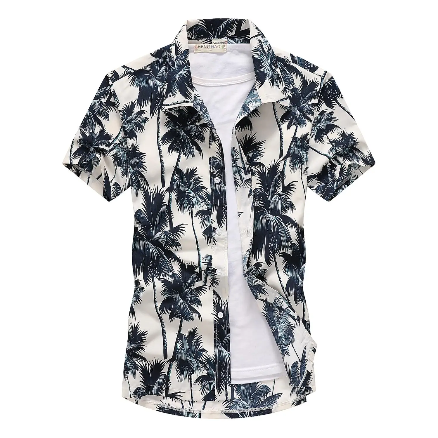 

2021 summer fashion men's short sleeve Hawaiian floral beach shirt quick-drying men's shirt casual plus size pop it men shirts
