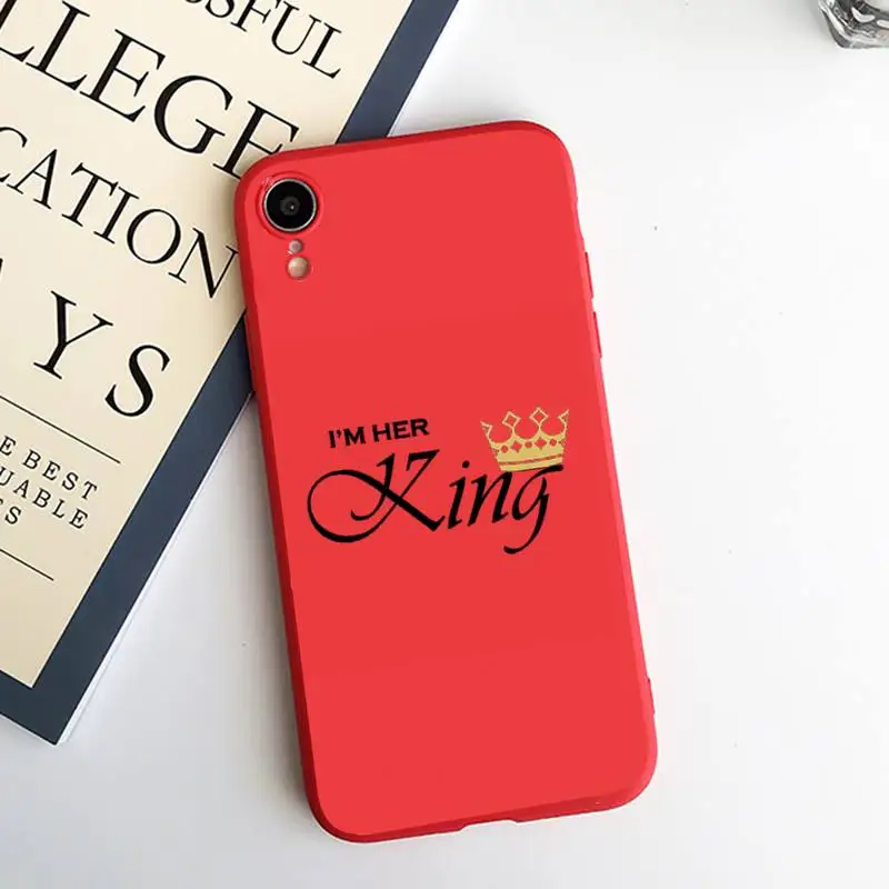 

Crown Letter King Queen art luxury high quality shell Phone Case Candy Color for iPhone 6 7 8 11 12 s mini pro X XS XR MAX Plus