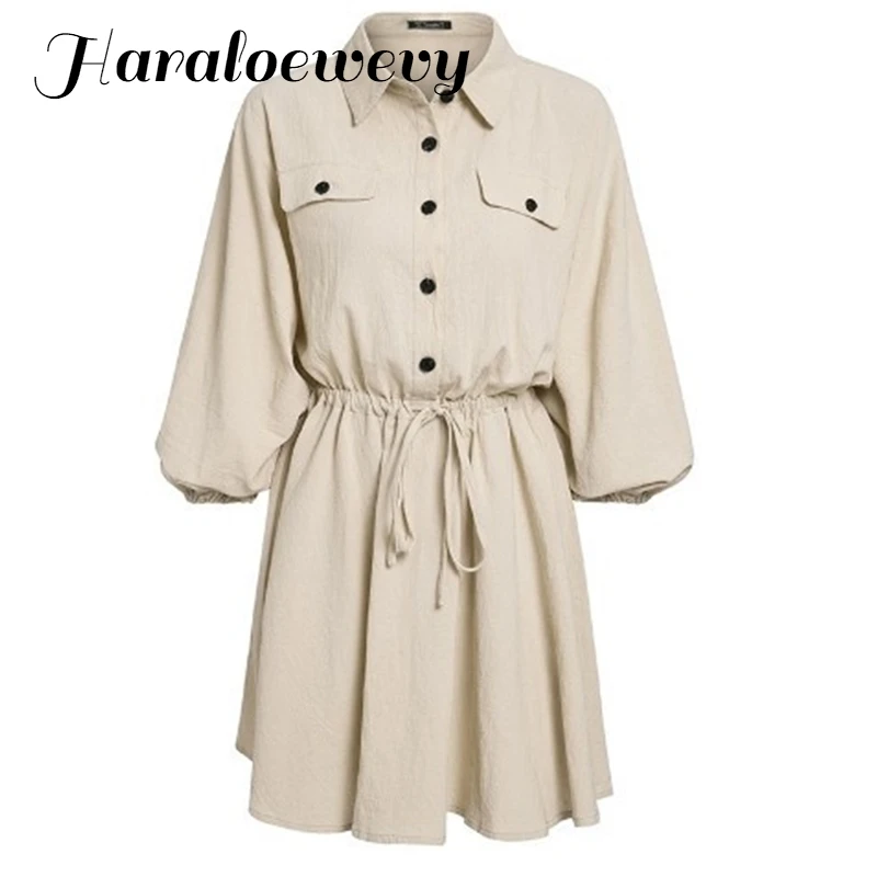 Винтажное прочный фонарь рукав Короткое мини платье отложной воротник кружево