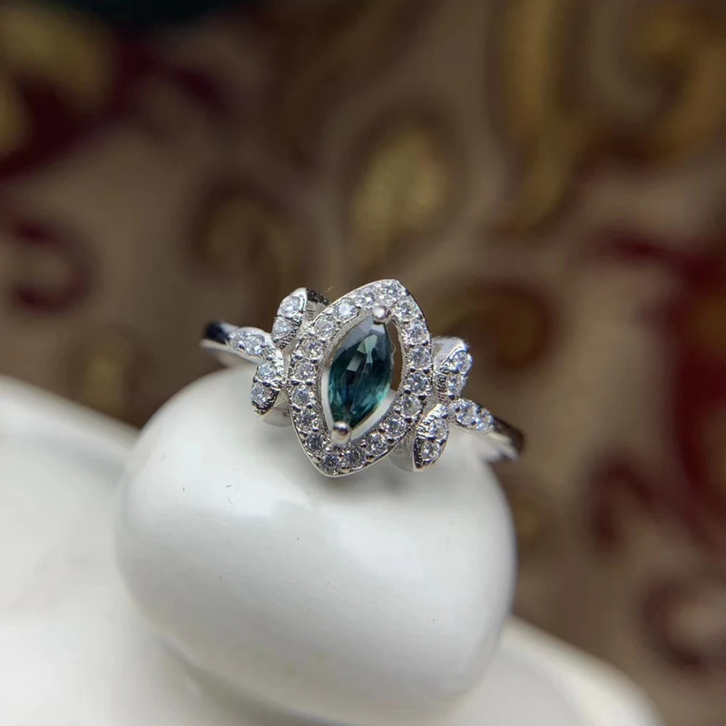 Ювелирные изделия CoLife 100% натуральный сапфир кольцо для помолвки 3 мм * 6 темно