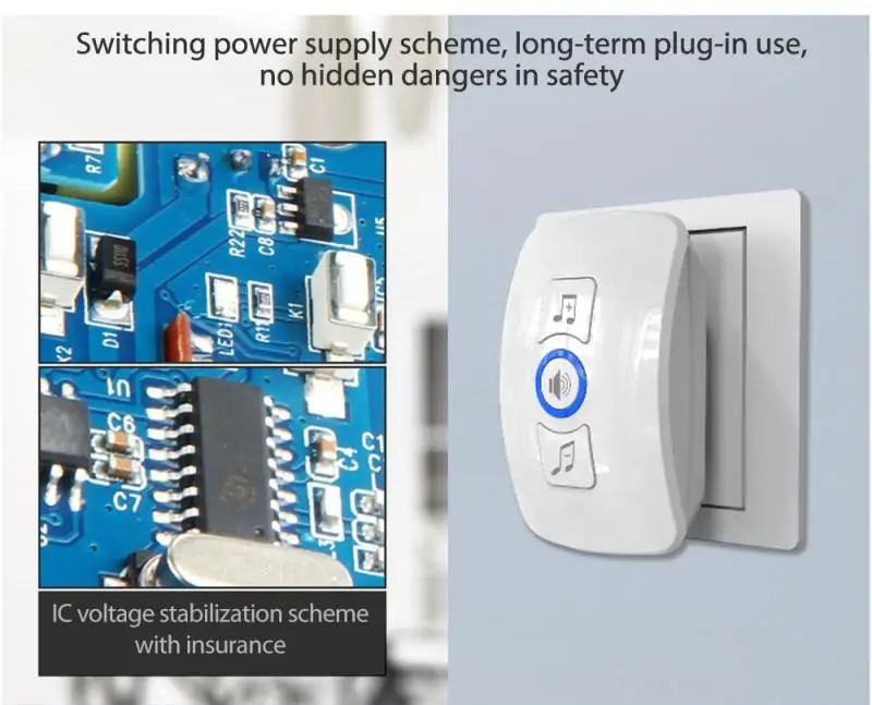 Беспроводной дверной звонок M525 для дома смарт музыка встроенный пейджер пожилых