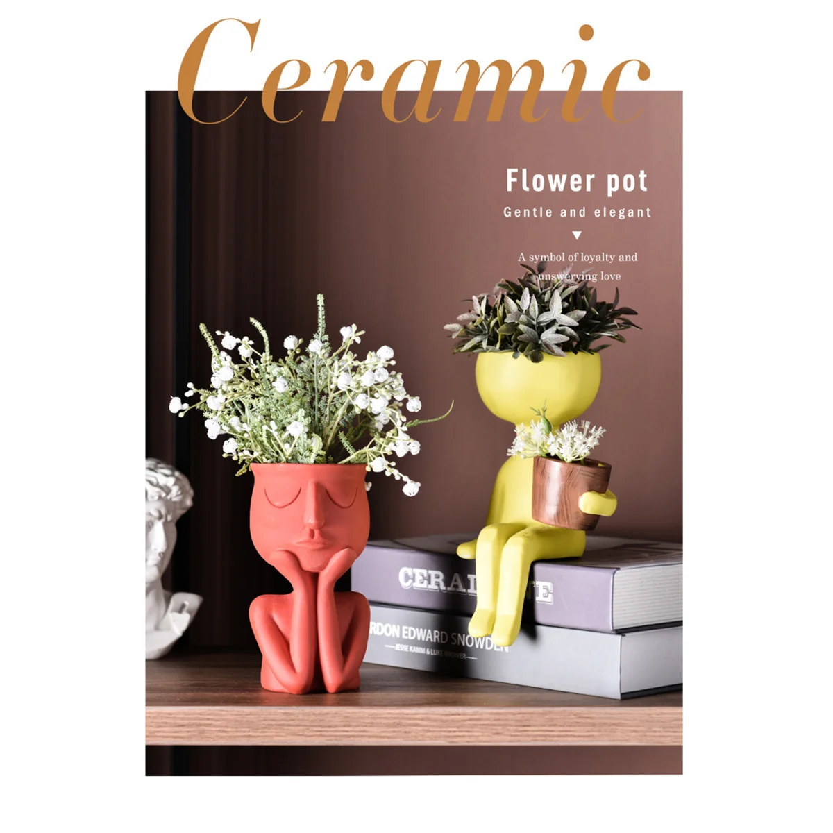 Креативная художественная портретная ваза скульптура цветочный горшок садовое