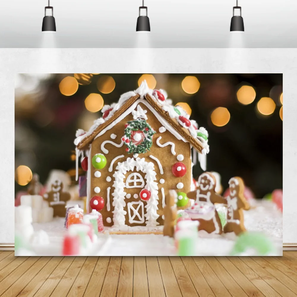 

Виниловый фон для фотосъемки детей с изображением зимнего снега Рождества домика