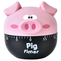 cartoon pig shape 60 minute timer easy operate kitchen timer cooking baking helper kitchen tools home decoration