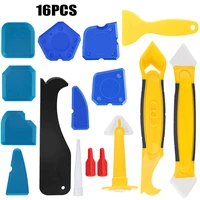 16pcs silicone caulk tool kit floor cleaning squeegee construction sealant spatula for bathroom kitchen window or sink sealing