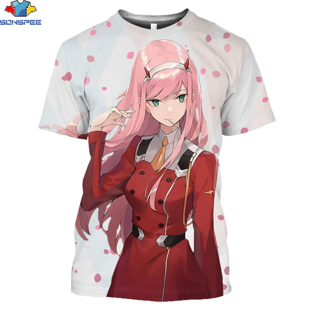

SONSPEE 3D Men's T-Shirt Newest Anime Girl Darling In The FranXX 3D Print Hot Unisex Harajuku Short sleeve Clothing Tops