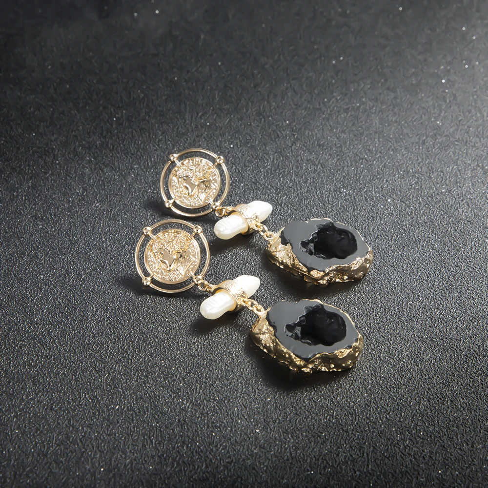 2021 Роскошные ювелирные изделия тренд легированная серьга золото корейские