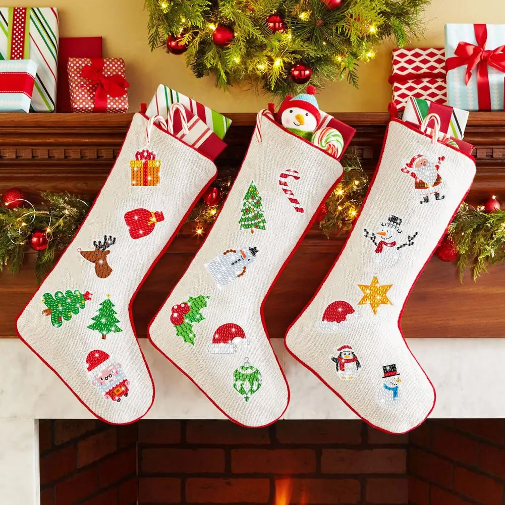30 Pieces Christmas Stickers 5D DIY Crystal Kit For Kids Adults Rhinestone Santa Tree R | Дом и сад