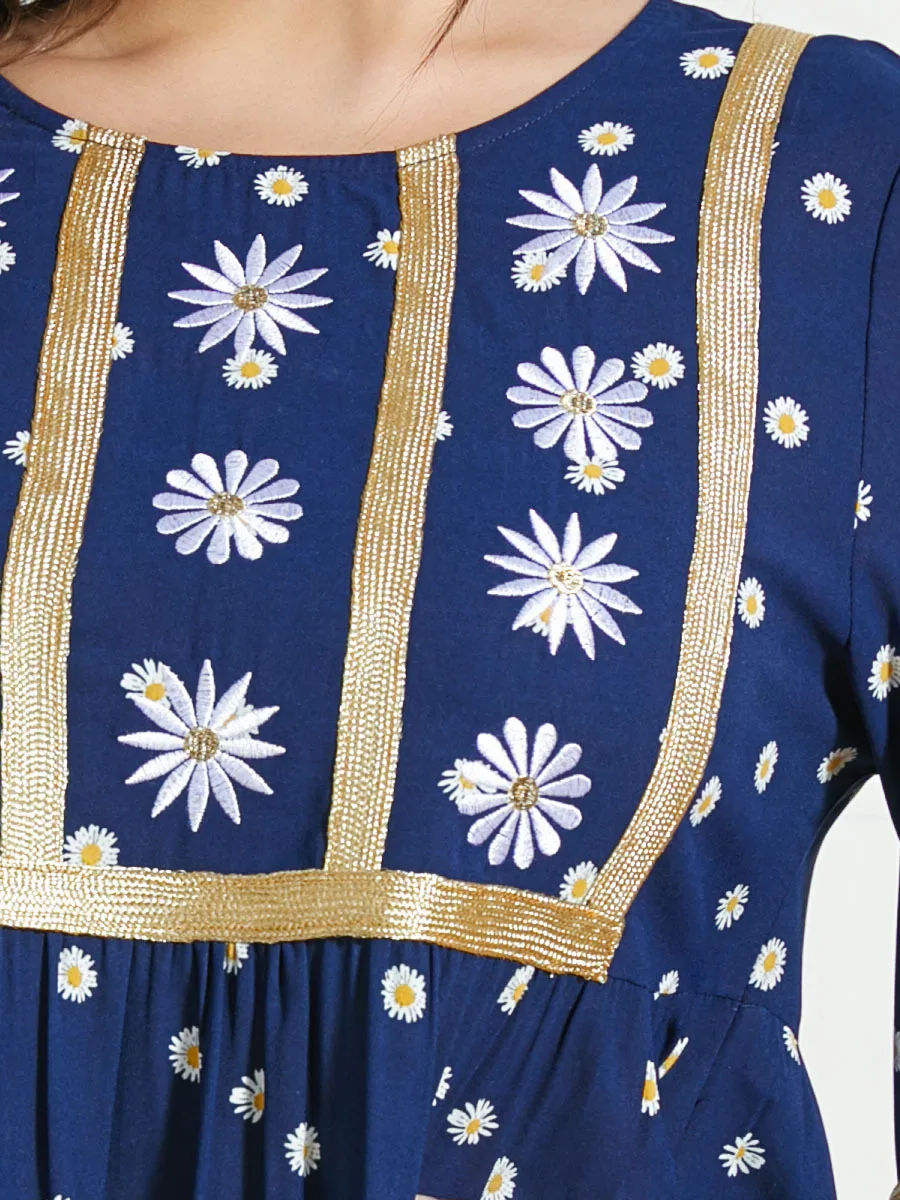 

Woman Long Summer Dress 2021 Elegant Ethnic Floral Embroidery Plus Size Full Sleeve Turkey Arabic Muslim Clothes 4XL