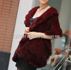 Лидер продаж Женская шаль из натурального меха норки новый стиль 100% женская