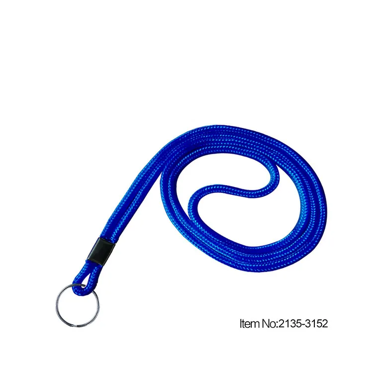 

2135-3151 3mm (1.8) Round Polypropylene Lanyard with Black-oxidized Split Ring and Metal Crimp Finishing