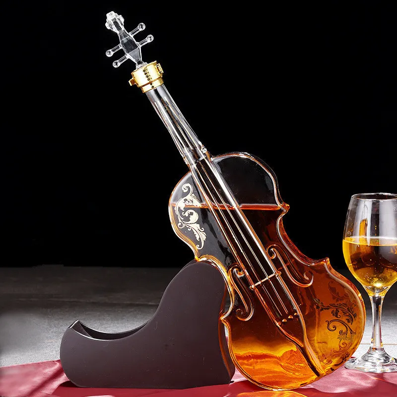 

1000ml High-end Violin Style Home Bar Whiskey Decanter For Wine Vodka Brandy Tequila Champagne Set 33.81 OZ