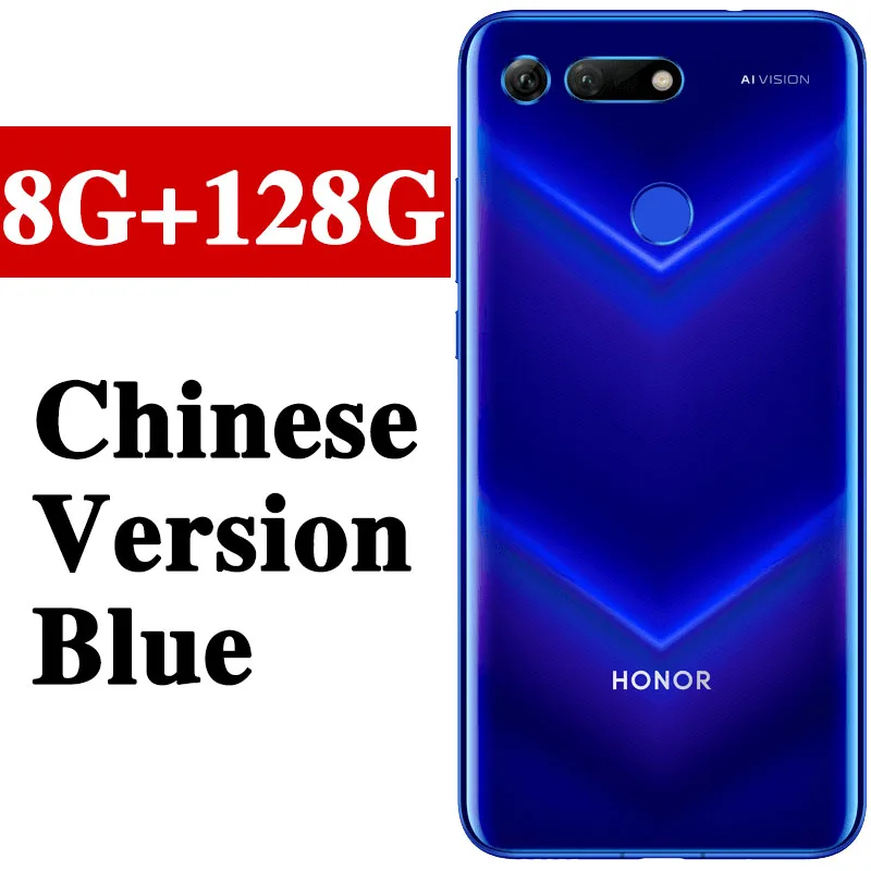 HONOR View 20, Honor V20, 6 ГБ, 128 ГБ, мобильный телефон, 6,4 дюймов, Kirin 980, четыре ядра, Android 9,0, NFC, 4000 мАч - Цвет: 8G 128G Blue