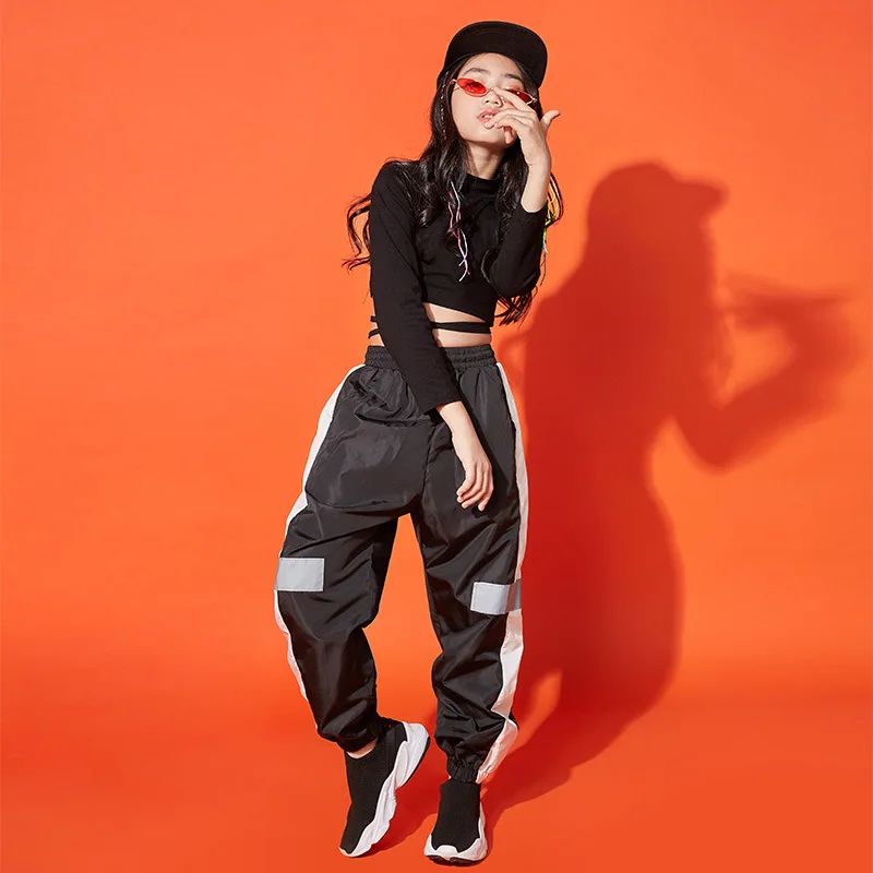 

Girls Crop Top Hip Hop 2 Pcs Set Sweatshirt Kids Dancewear Jogger Pant Street Dance Child Outfit Teen Streetwear Costume Clothes