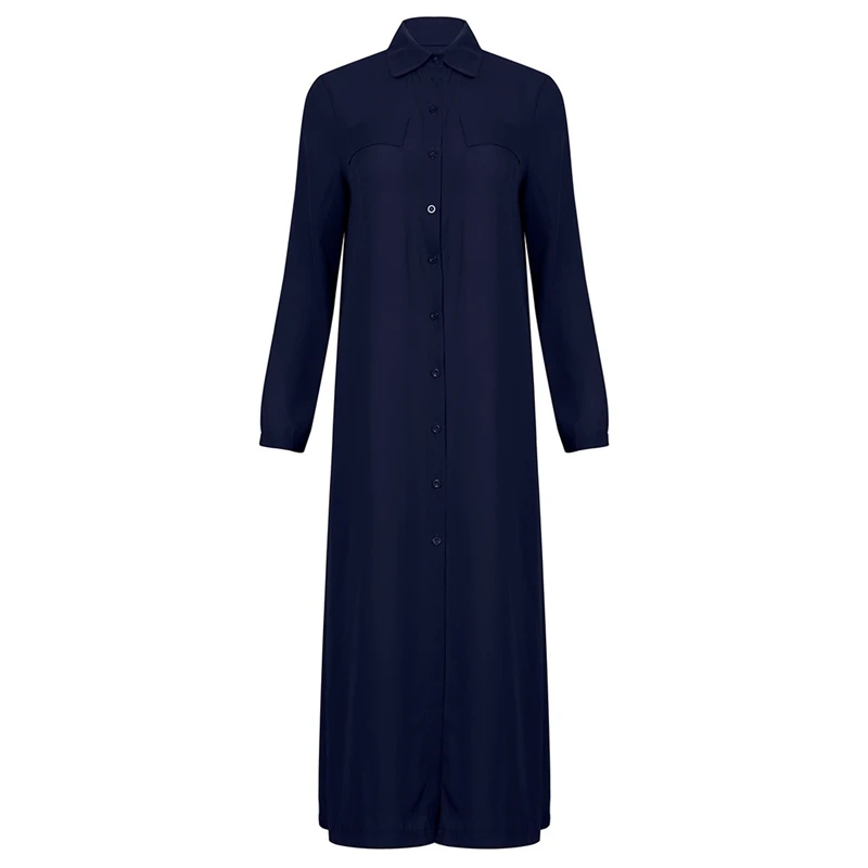 

Ladies Business Office Casual Shirt Dresses Button Down Lapel Collar Long Sleeve Maxi Dress Dress