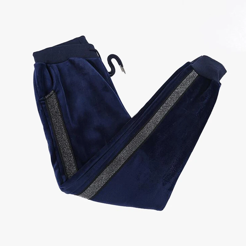 Женские повседневные спортивные штаны осенне-зимние свободные теплые брюки