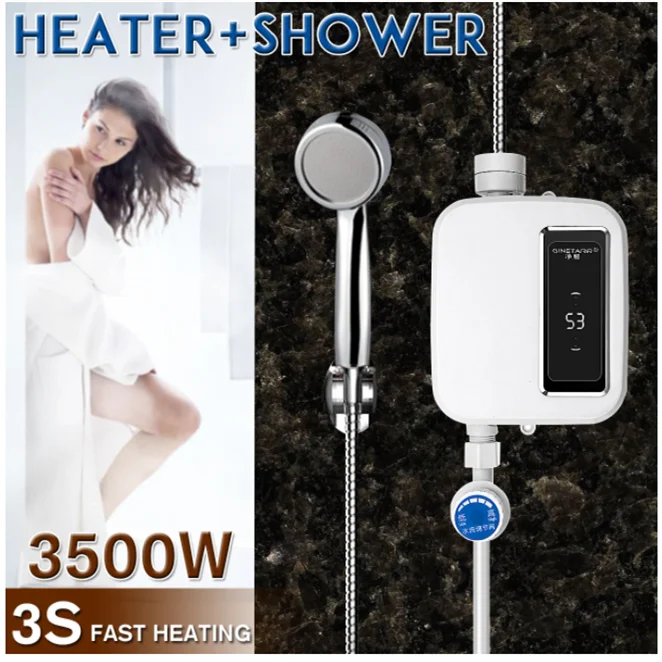 

JY-018A,3500W Water Heater Bathroom Kitchen Instant Electric Hot Water Heater Tap Temperature Display Faucet Shower Tankless Tap