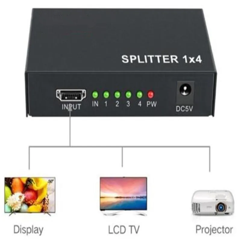 1 в 4 выхода Full HD портовый усилитель концентратора HDMI совместимый сплиттер v1.4 3d 4k