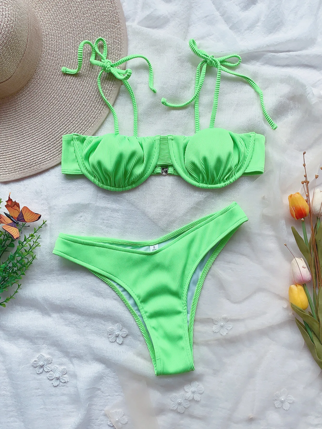 

Bikinis Women Bandage Swimsuit Bikini 2021 Sexy Push Up Swimwear Low Waist Bathing Suit Halter Bikinis Suit Swim