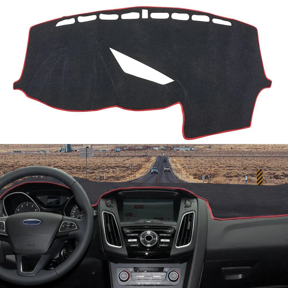Противоскользящий коврик для приборной панели подходит Ford Focus MK3 2013-2018 красная